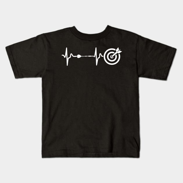 I Love Darts - Lifeline Heartbeat T-Shirt Kids T-Shirt by biNutz